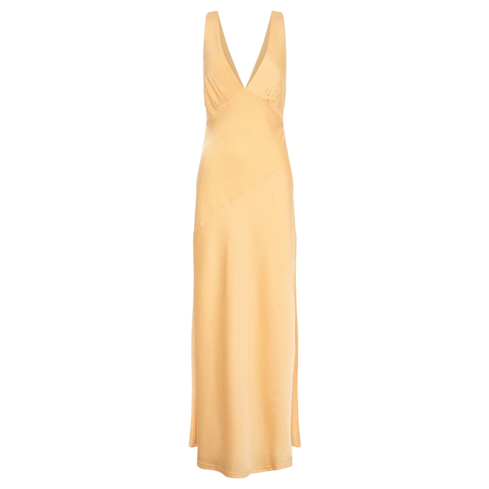 Meshki Nadia satin maxi dress with cowl back - NWOT, Medium